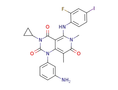 1-(3-aminophenyl)-3-cyclopropyl-5-{(2-fluoro-4-iodophenyl)amino}-6,8-dimethylpyrido[4,3-d]pyrimidine-2,4,7(1H,3H,6H)-trione